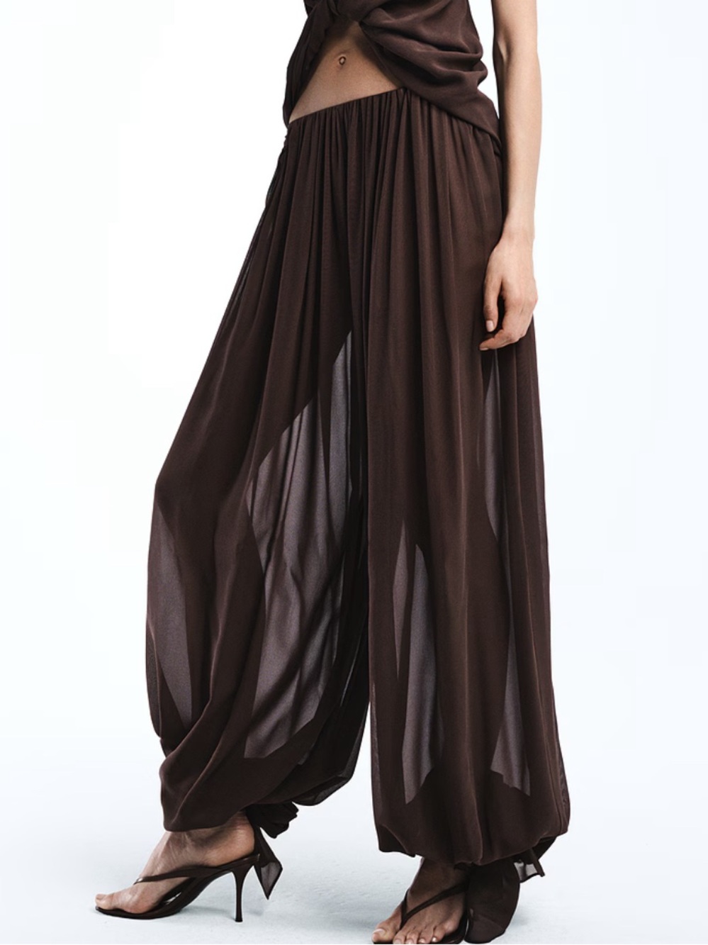 REVOLVE Benoit Silk Pant in Brown